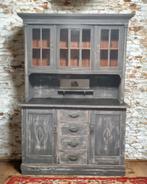 Stoere vintage bewerkte buffetkast, Huis en Inrichting, Kasten | Buffetkasten, Ophalen, Zo goed als nieuw, 25 tot 50 cm