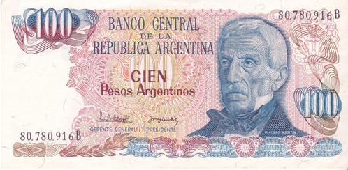 ARGENTINA 100 PESOS Mooi Biljet, Postzegels en Munten, Bankbiljetten | Europa | Niet-Eurobiljetten, Overige landen, Verzenden