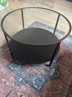 Salontafel  rond metaal + glas, Ophalen, Gebruikt, 50 tot 100 cm, Rond
