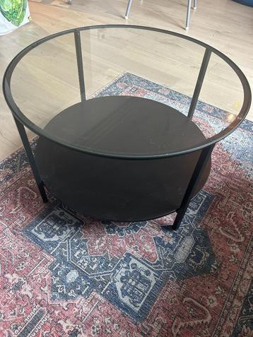 Salontafel  rond metaal + glas beschikbaar voor biedingen