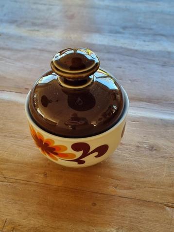 Vintage suikerpot, oranje, bruin,wit. Seltman Weiden Bavaria beschikbaar voor biedingen