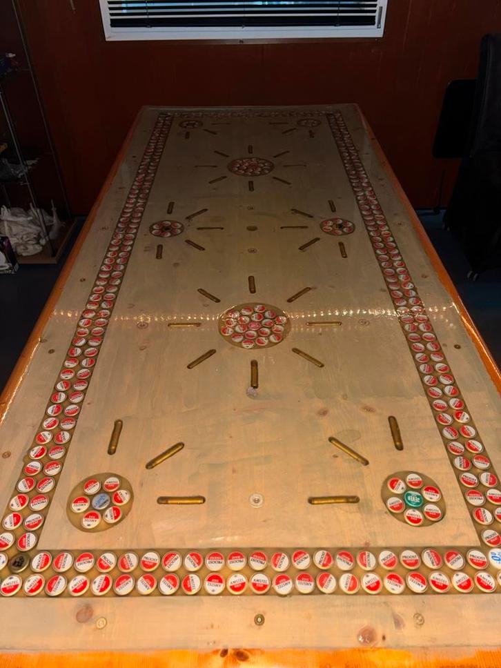 Man cave tafel met 6 stoelen, Huis en Inrichting, Stoelen, Gebruikt, Vijf, Zes of meer stoelen, Leer, Overige kleuren, Ophalen