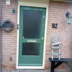 Groene Buitendeur met Glas, Doe-het-zelf en Verbouw, Deuren en Horren, Gebruikt, 80 tot 100 cm, Ophalen of Verzenden, Buitendeur