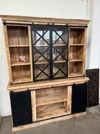 Magazijn leegverkoop vitrinekast Lotte mangohout metaal zwar, Huis en Inrichting, Kasten | Vitrinekasten, Overige houtsoorten