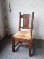Bruine houten stoel met rieten zitting, Huis en Inrichting, Stoelen, Bruin, Zo goed als nieuw, Eén, Hout
