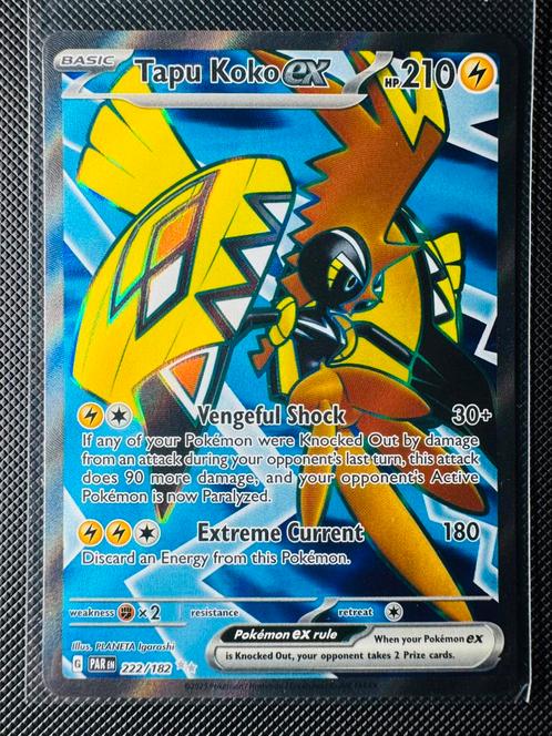 Pokémon Tapu Koko EX 222 Paradox Rift, Hobby en Vrije tijd, Verzamelkaartspellen | Pokémon, Zo goed als nieuw, Losse kaart, Ophalen of Verzenden