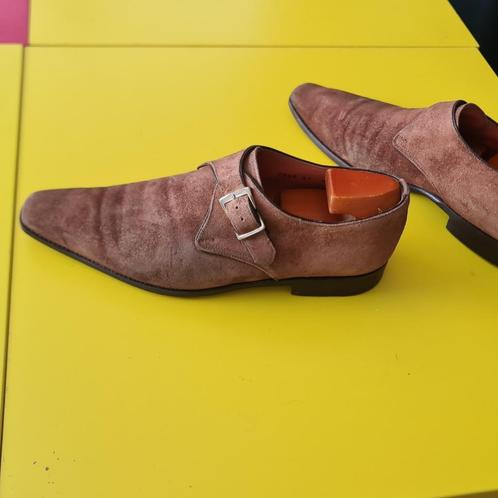 Santoni suede schoenen met gesp en Cognac kleur maat 7 / 5, Kleding | Heren, Schoenen, Zo goed als nieuw, Gespschoenen, Bruin