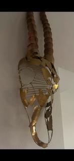 Decoratieve metalen schedel met hoorns, Ophalen, Zo goed als nieuw