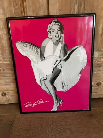 foto / poster / affiche ingelijst. Marilyn Monroe. Fel rose beschikbaar voor biedingen