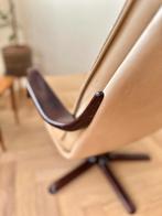 Vintage Deens design fauteuil Berg Ottoman jaren 50/60/70, Ophalen, Gebruikt, 75 tot 100 cm, Leer