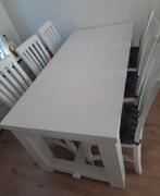 Teak eettafel en 6 eetstoelen, Huis en Inrichting, Complete inboedels, Ophalen