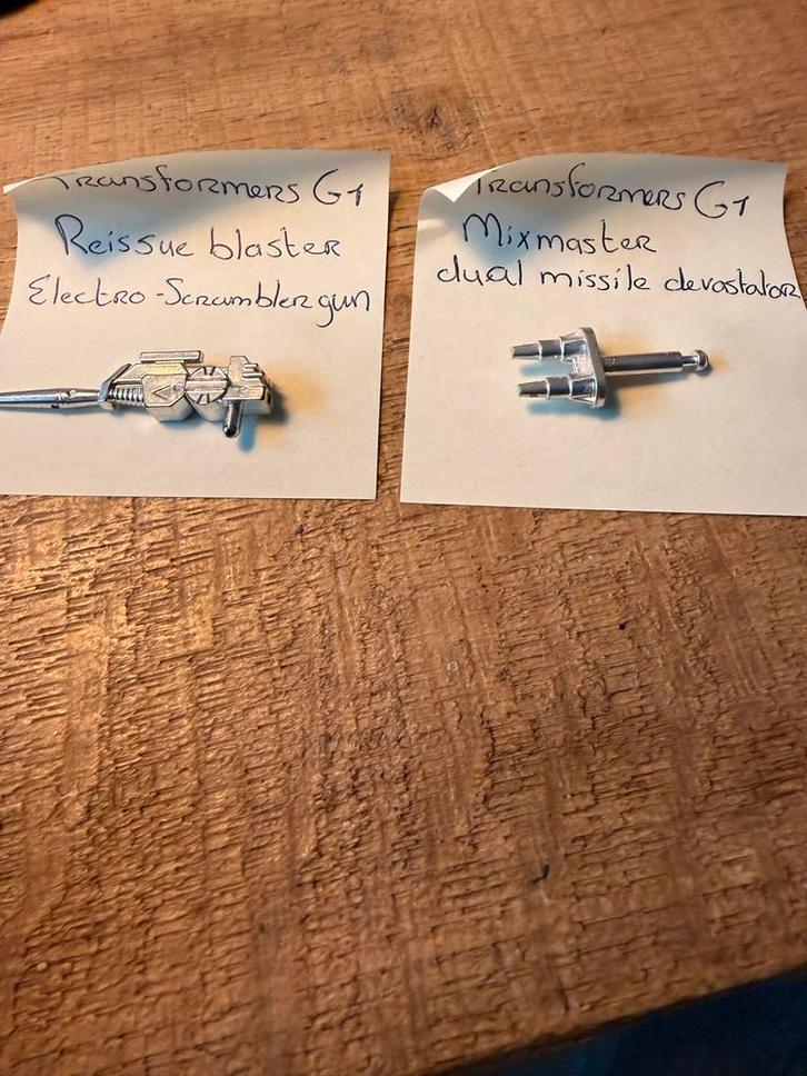 Transformers G1 Accessoires - Scrambler Gun & Devastator, Verzamelen, Transformers, Gebruikt, Ophalen of Verzenden
