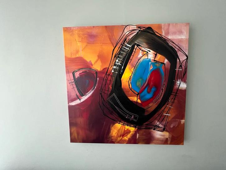 Abstract Schilderij Jack Soro - 90x90cm, Antiek en Kunst, Kunst | Schilderijen | Abstract, Ophalen of Verzenden