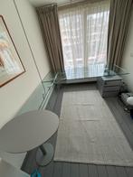 Glazen Hoekbureau / Kantoorbureau, zilvergrijs met glas., Huis en Inrichting, Bureaus, Ophalen, Zo goed als nieuw, Bureau