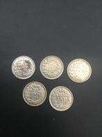 Vijf zilveren dubbeltjes wilhelmina, Postzegels en Munten, Munten | Nederland, Setje, Zilver, Ophalen of Verzenden, 10 cent
