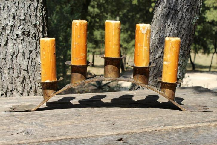 Brocante - Bourgondische Kasteel-kandelaar!, Huis en Inrichting, Woonaccessoires | Kandelaars en Kaarsen, Gebruikt, Kandelaar