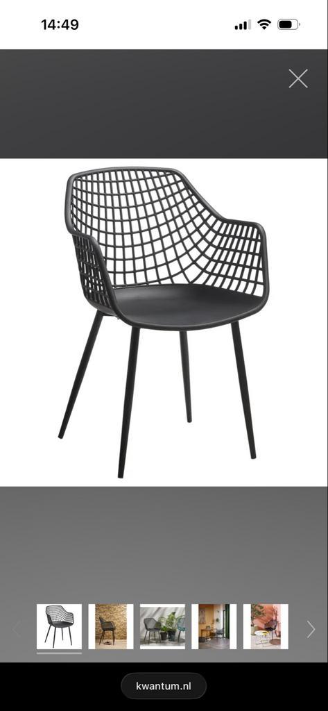 Zwarte Eetkamerstoel Webbing 4 stuks, Huis en Inrichting, Stoelen, Zo goed als nieuw, Vier, Kunststof, Zwart, Ophalen