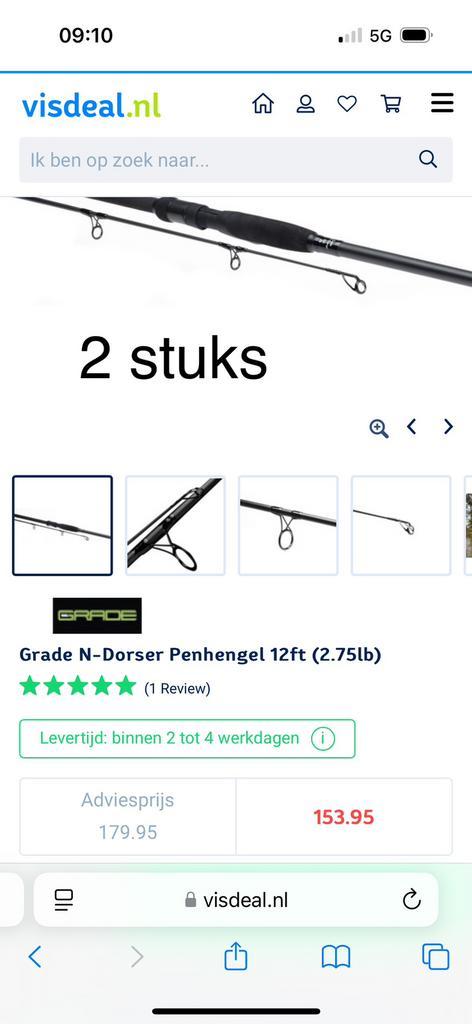 Partij nieuwe karper hengels 40% korting, Watersport en Boten, Hengelsport | Karpervissen, Zo goed als nieuw, Werphengel, Ophalen of Verzenden