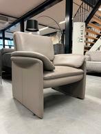 Als nieuw Leolux Catalpa fauteuil Senso grijs leer Stoel, Huis en Inrichting, Ophalen of Verzenden, Zo goed als nieuw, Leer, 75 tot 100 cm