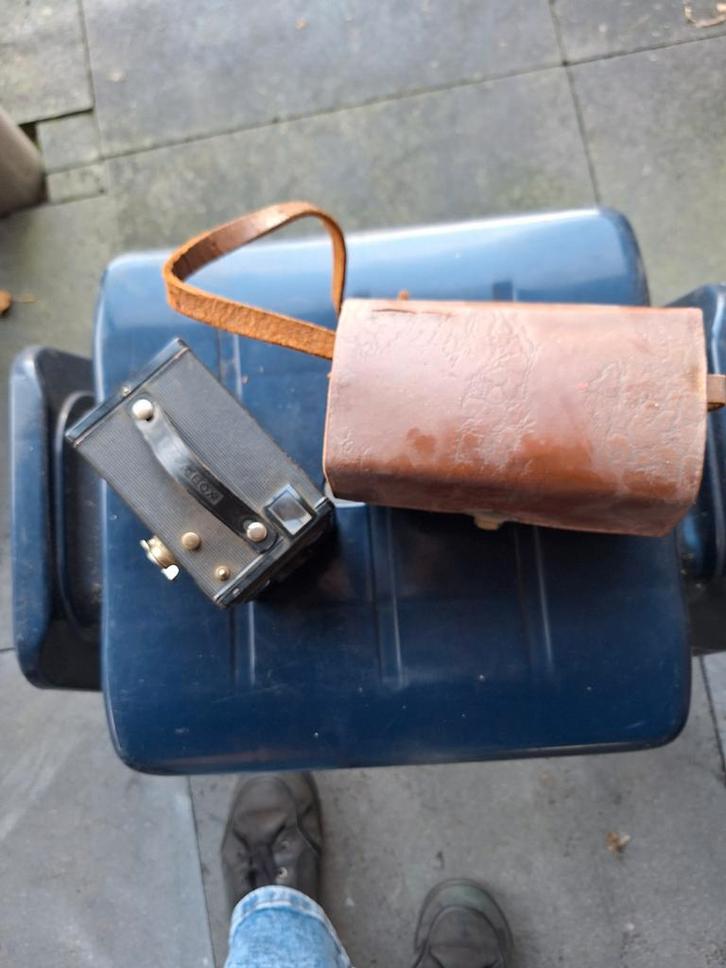 Vintage Agfa Synchro Box Camera met lederen tas, Audio, Tv en Foto, Fotocamera's Analoog, Gebruikt, Compact, Ophalen