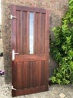 hardhouten voordeur| buitendeur| enkelglas| 209X93|, Ophalen, Gebruikt, 80 tot 100 cm, Buitendeur