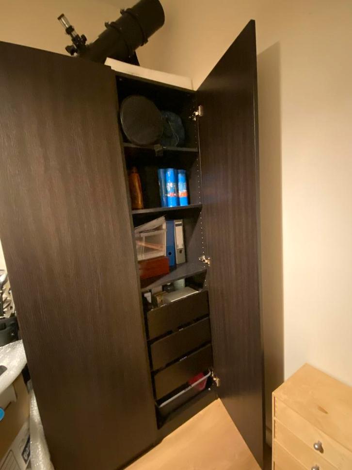IKEA PAX donker bruine kledingkast 2x W50xD60xH201, Huis en Inrichting, Kasten | Kledingkasten, Zo goed als nieuw, 200 cm of meer