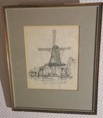 Tekening Molen gesigneerd Hans van der Linde, Antiek en Kunst, Ophalen of Verzenden