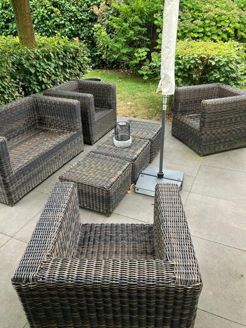 Tuinset / loungeset - pitriet / rotan beschikbaar voor biedingen