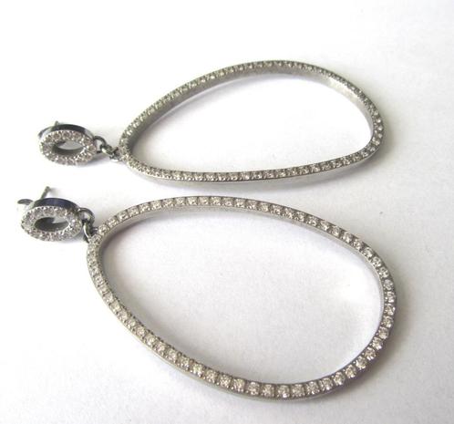 Edblad RVS prachtige lange Oorbellen vol zirconia, Sieraden, Tassen en Uiterlijk, Oorbellen, Zo goed als nieuw, Knopjes of Stekers