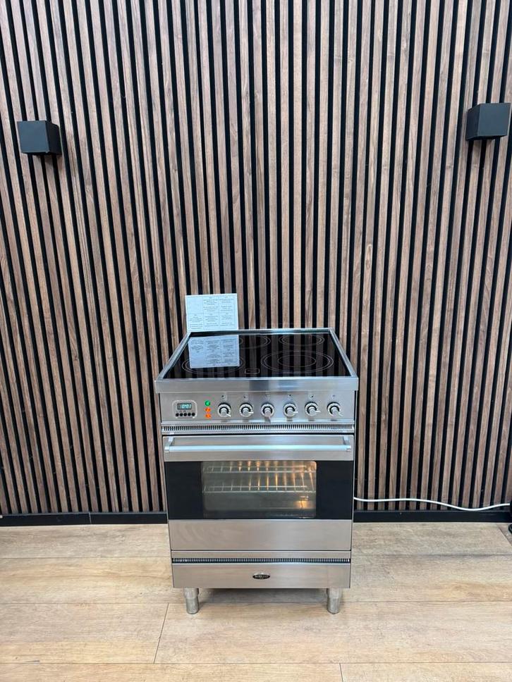 Luxe Rvs Boretti Fornuis keramisch 60 cm (Gratis bezorgen), Witgoed en Apparatuur, Fornuizen, Zo goed als nieuw, Vrijstaand, Keramisch