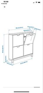Schoenenkast 4 vakken STÄLL wit 96x17x90 cm, Ophalen, Zo goed als nieuw