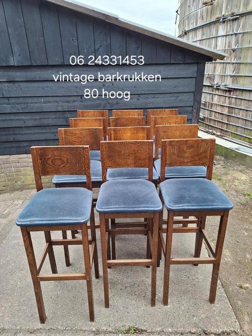 Vintage cafe barkrukken # VERKOCHT #, Huis en Inrichting, Barkrukken, Gebruikt, 60 tot 90 cm, Hout, 5 krukken of meer, Ophalen