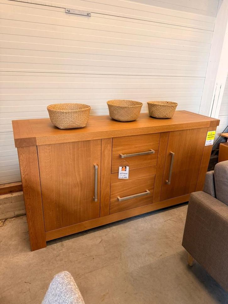 Dressoir eiken 180 cm 2 lades en 2 deuren | NIEUW!, Huis en Inrichting, Kasten | Dressoirs, Nieuw, 150 tot 200 cm, 25 tot 50 cm