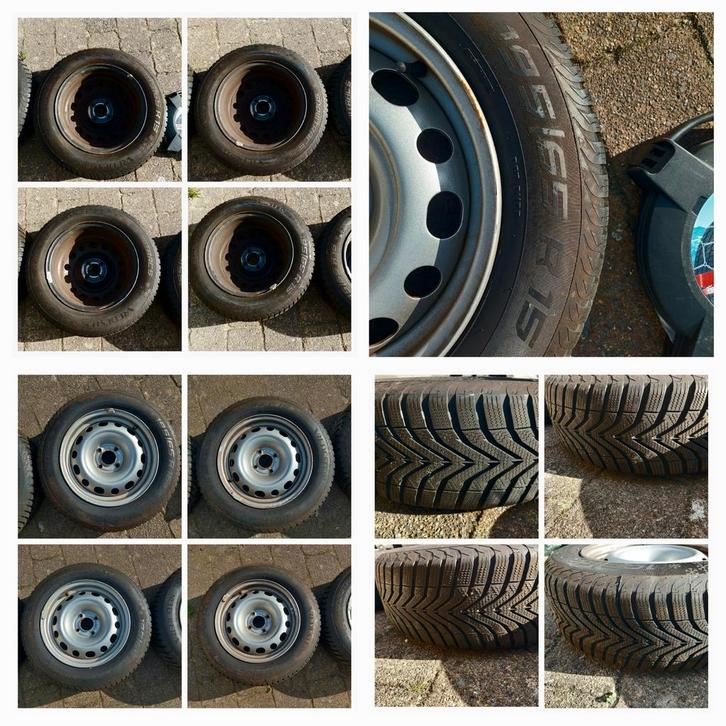 Winterbanden 4x op VELG 195 65 R15 M+S 3PMSF, Auto diversen, Autosport-onderdelen, Ophalen