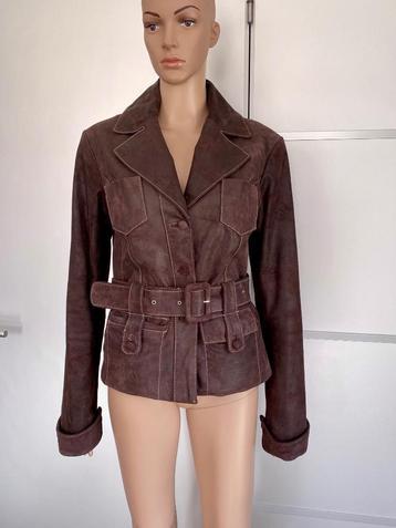 H699 echt-leren jas mt38=M winterjas jasje blazer leer bruin beschikbaar voor biedingen