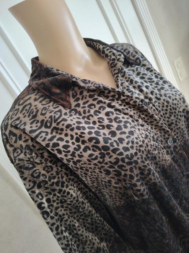 leuke luipaardprint blouse, Kleding | Dames, Blouses en Tunieken, Zo goed als nieuw, Maat 46/48 (XL) of groter, Bruin, Verzenden