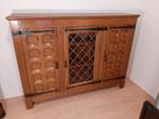 Antiek Eiken Bureau & Kast met Glas in Lood, Antiek en Kunst, Antiek | Meubels | Kasten, Ophalen