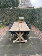 Tuintafel 2.20x1.00 x76cm teakhout met 4 seasons stoelen, Ophalen of Verzenden, Zo goed als nieuw, Teakhout