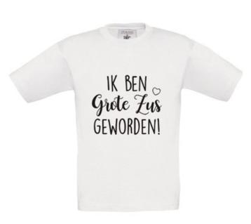 Bedrukt tekst shirt Ik ben grote zus geworden beschikbaar voor biedingen