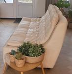 Retro 70's design leren silk ivory 3 zitsbank, Ophalen, Rechte bank, Retro 70's design, Driepersoons