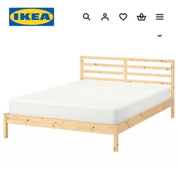 Full Ikea double bed - 140x200 with mattress beschikbaar voor biedingen