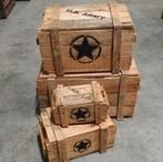 Houten kist opbergbox speelgoedkist krat US Army box doos., Minder dan 50 cm, Nieuw, Minder dan 50 cm, Ophalen of Verzenden