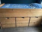 Steigerhout bed met  lades, Huis en Inrichting, Slaapkamer | Stapelbedden en Hoogslapers, Ophalen, Gebruikt, 90 cm, Eenpersoons