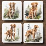 Toller Aquarel onderzetter met houder, Ophalen of Verzenden, Nieuw, Glas of Kopje