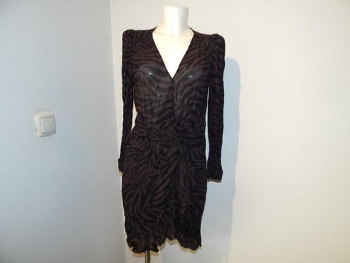 BA&SH mooie jurk tijger print soort ophaal rok mt 2/M, Kleding | Dames, Jurken, Zo goed als nieuw, Maat 38/40 (M), Bruin, Knielengte