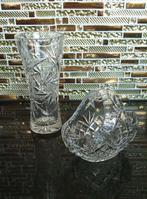 Kristallen vaas en mandje, Antiek en Kunst, Ophalen of Verzenden