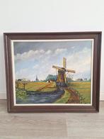Hollands Landschap met Molen - Olieverf, Ophalen of Verzenden