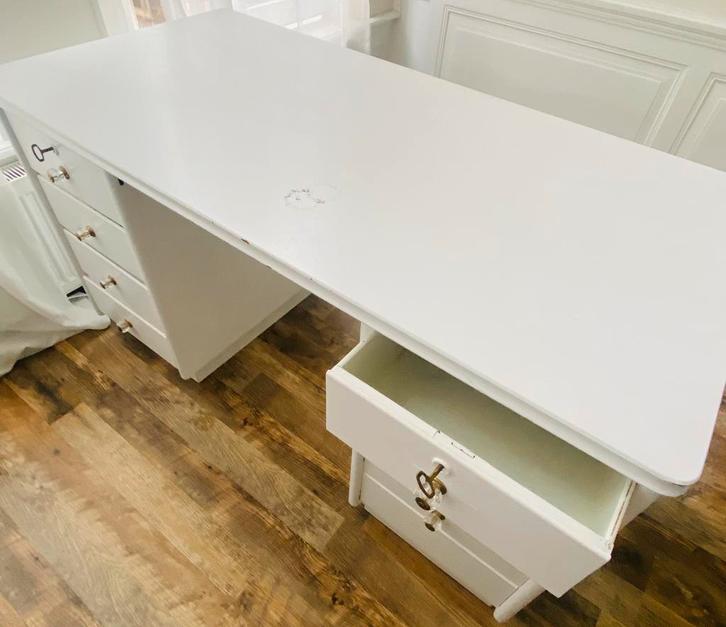 Vintage bureau / kaptafel, Huis en Inrichting, Tafels | Kaptafels, Gebruikt, Minder dan 100 cm, 100 tot 150 cm, Hout, Ophalen