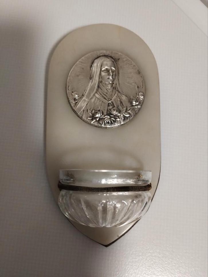 Antiek art deco wijwaterbakje gesigneerd Tschudin, Antiek en Kunst, Antiek | Religie, Ophalen of Verzenden
