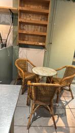 Tuinset met 3 stoelen, Gebruikt, Rotan, 3 zitplaatsen, Ophalen of Verzenden